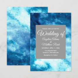 FilmWaterverf Floral Blue Modern Kaart
