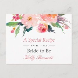 FilmWaterverf Floral Vrijgezellenfeest Recipe Briefkaart