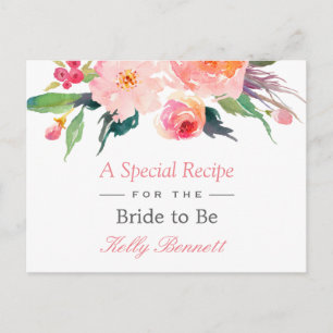 FilmWaterverf Floral Vrijgezellenfeest Recipe Briefkaart