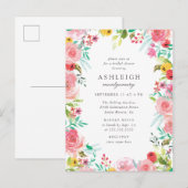 FilmWaterverf Floral Wreate Vrijgezellenfeest Uitnodiging Briefkaart (Voorkant / Achterkant)