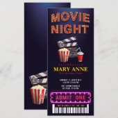 Filmwedstrijd van Birthday Ticket Pass Birthday Kaart (Voorkant / Achterkant)