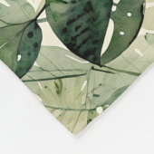Filmy Leaves in Sage en Blauwgroen Fleece Deken (Hoek)