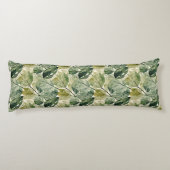 Filmy Leaves in Sage en Blauwgroen Lichaamskussen (Achterkant)