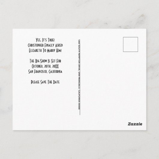 Filmzwart eindelijk opslaan Datum Briefkaart (Achterkant)