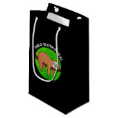Filo-sloth-graphic Funny Animal Sloth Pun Dark BG Klein Cadeauzakje (Voorkant Gekanteld)