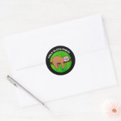 Filo-sloth-graphic Funny Animal Sloth Pun Dark BG Ronde Sticker (Envelop)
