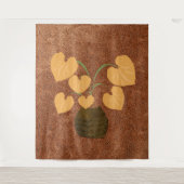 Filodendron Plant Koper Kijk Tapestry Wandkleed (Voorkant)
