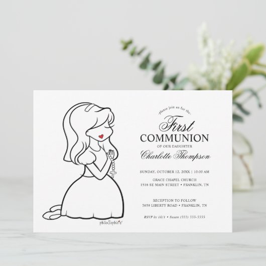 Filosofen eerste gemeenschap - Girl Kaart (Staand voorkant)