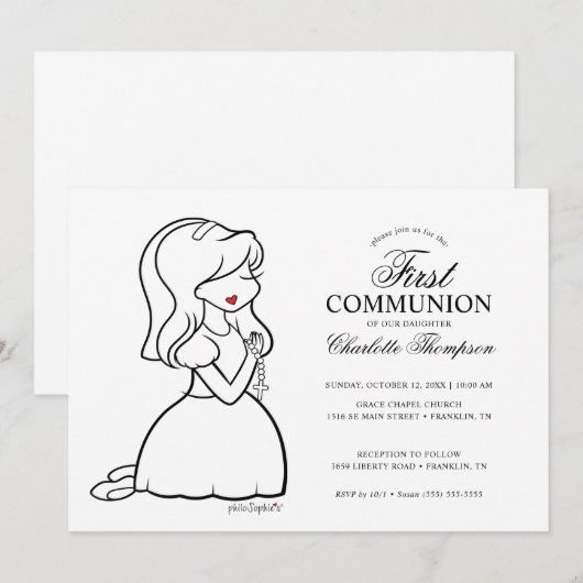 Filosofen eerste gemeenschap - Girl Kaart (Voorkant / Achterkant)