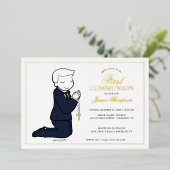 Filosofen eerste gemeenschap - Jongen Folie Uitnodiging (Staand Voorkant)