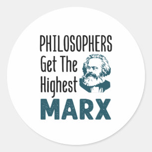 Filosofen krijgen de hoogste Marx Filosophy Funny Ronde Sticker