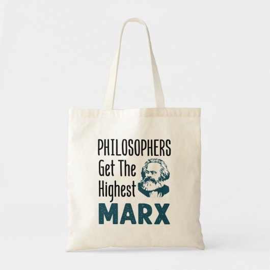 Filosofen krijgen de hoogste Marx Filosophy Funny Tote Bag (Voorkant)