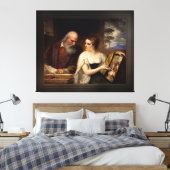 Filosofie en Christelijke kunst van Daniel Hunting Canvas Afdruk (Insitu (Slaapkamer))