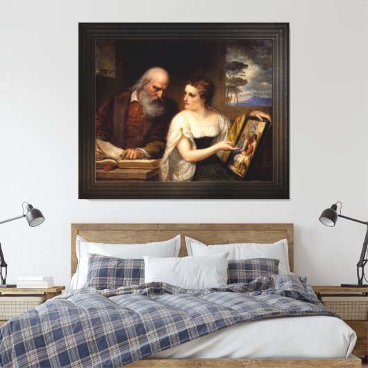 Filosofie en Christelijke kunst van Daniel Hunting Canvas Afdruk (Insitu (Slaapkamer))