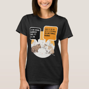 Filosofie Kat Rode Stip Existentiële Humor Kunst T-shirt