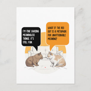 Filosofie Kat Rode Stip Humor Briefkaart