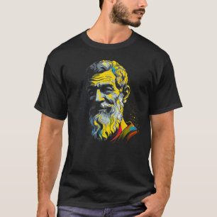 Filosofie Merk Epicurus Griekse filosoof T-shirt