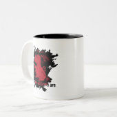 Filosofie-Mok met Nietzsche Quote Tweekleurige Koffiemok (Voorkant links)