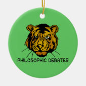 Filosofisch debat keramisch ornament (Voorkant)