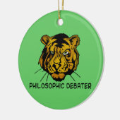 Filosofisch debat keramisch ornament (Links)