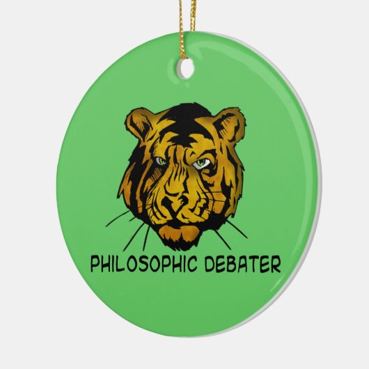 Filosofisch debat keramisch ornament (Links)