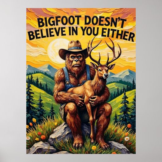 Filosofische baars: Bigfoot en het hert Poster (Voorkant)