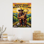 Filosofische baars: Bigfoot en het hert Poster (Keuken)