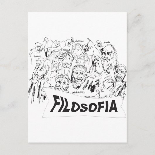 FILOSOFOS platao aristoteles euclides sócrates Briefkaart (Voorkant)