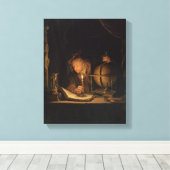 Filosoof Alchemist in het laboratorium Canvas Afdruk (Insitu (Houten vloer))