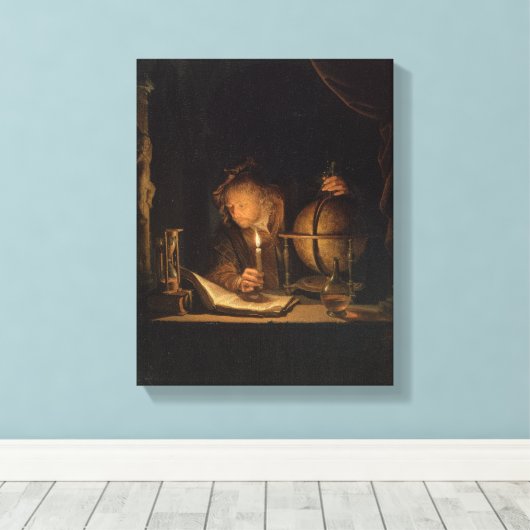 Filosoof Alchemist in het laboratorium Canvas Afdruk (Insitu (Houten vloer))