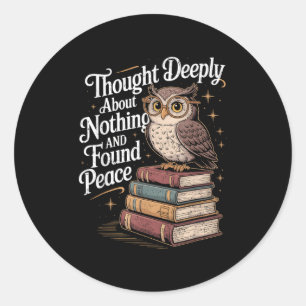 Filosoof dacht diep filosofie woordspeling Joke Gr Ronde Sticker
