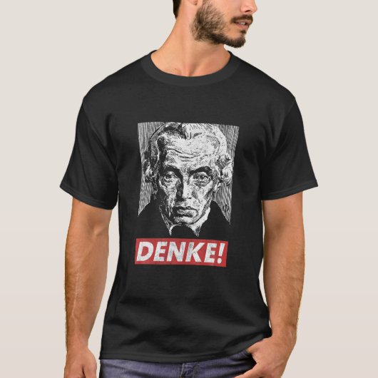 Filosoof Immanuel Kant Denke Think Sapere Aude T-shirt (Voorkant)
