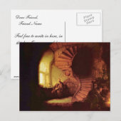 Filosoof in Meditatie. Door Rembrandt Van Rijn Briefkaart (Voorkant / Achterkant)