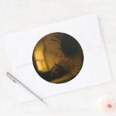 Filosoof in Meditatie Ronde Sticker (Envelop)