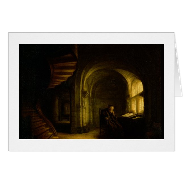 Filosoof met een Open Boek, 1625-7 (olie op ruit) (Voorkant Horizontaal)