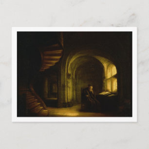 Filosoof met een Open Boek, 1625-7 (olie op ruit) Briefkaart