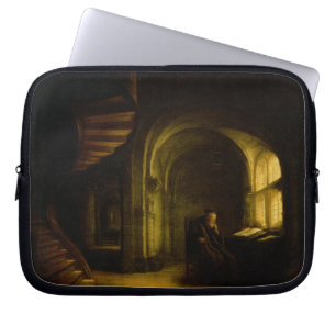 Filosoof met een Open Boek, 1625-7 (olie op ruit) Laptop Sleeve