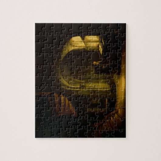 Filosoof met een Open Boek, 1625-7 (olie op ruit) Legpuzzel (Verticaal)