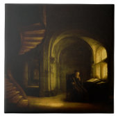 Filosoof met een Open Boek, 1625-7 (olie op ruit) Tegeltje (Voorkant)