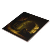 Filosoof met een Open Boek, 1625-7 (olie op ruit) Tegeltje (Zijkant)