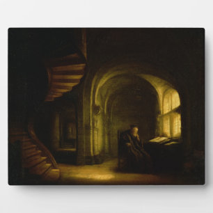 Filosoof met een open boek, 1625-7 (olieverf op pa fotoplaat