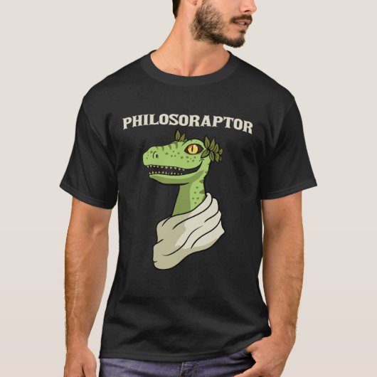 Filosoof Raptor Dinosaurus Velocira T-shirt (Voorkant)