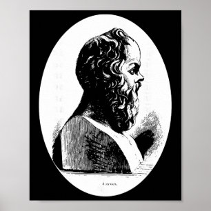 Filosoof Socrates Filosofie Leraar Cadeau Grieks Poster