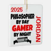 Filosoof speelt graag videogames keramisch ornament (Rechts)