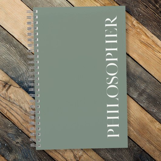 "Filosoof" Tijdschrift in Sage Green Notitieboek