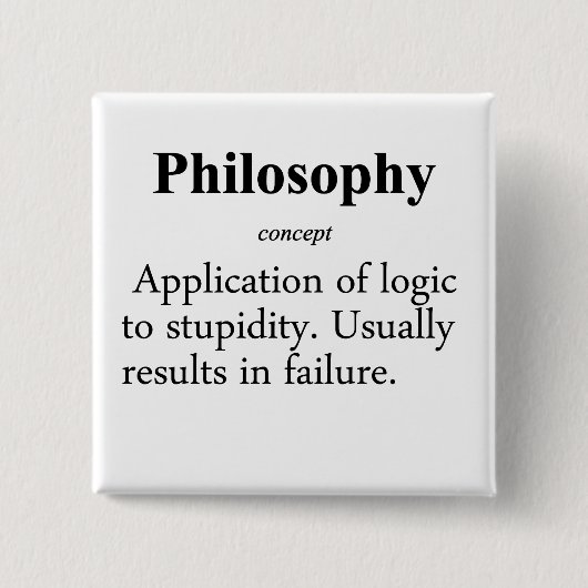 Filosophy Definition Vierkante Button 5,1 Cm (Voorkant)