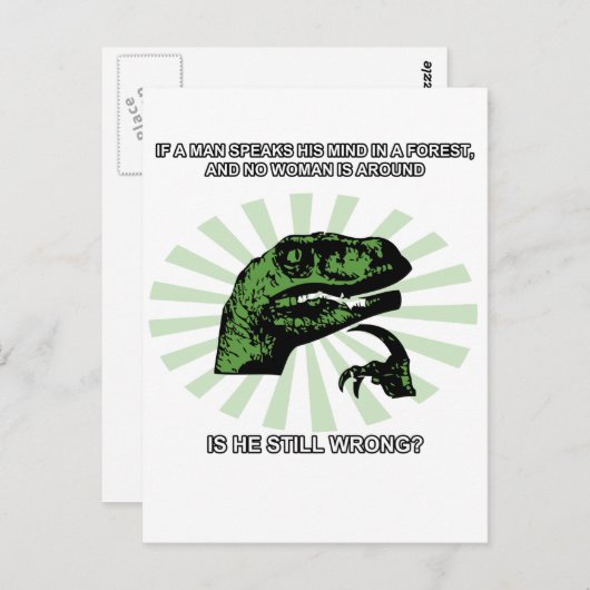 Filosoraptor Mannen en vrouwen Briefkaart (Voorkant / Achterkant)