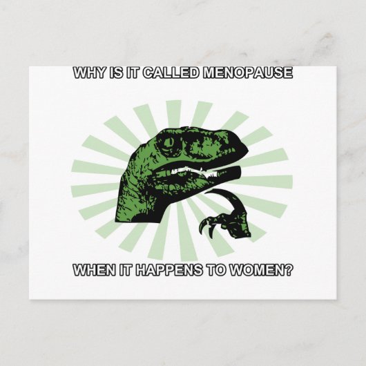 Filosoraptor Menopauze Briefkaart (Voorkant)