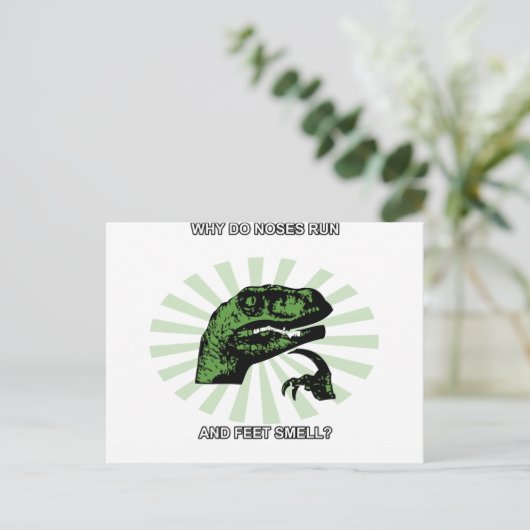 Filosoraptor Noses en Feet Briefkaart (Staand voorkant)