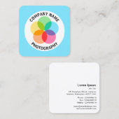 Filter ventilator - Bleek blauw #7FE6FF Vierkante Visitekaartje (Voorkant / Achterkant)